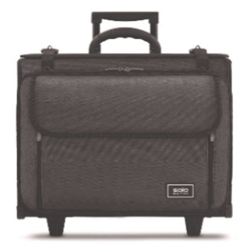 SOLO B151410 Morgan 18.13 in. x 7.13 in. x 13.5 in. Recycled Rolling Catalog Case Fits Devices Up to 17.3 in. - Black/Gray