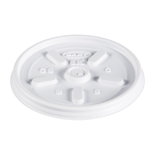  | Dart 8JL Vented Plastic Lids for 8 oz. to 10 oz. Hot/Cold Foam Cups - White (100/Pack, 10 Packs/Carton) image number 0