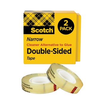 Scotch 665-2P12-36 3 in. Core 0.5 in. x 36 yds Double-Sided Tape - Clear (2/Pack)