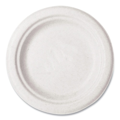 Bowls and Plates | Vegware VW-P016NFA 6 in. Diameter Nourish Molded Compostable Fiber Plate Tableware - White (1000/Carton) image number 0