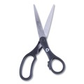 Arts & Crafts Supplies | Westcott 15585 8 in. Long 3.25 in. Cut Length KleenEarth Basic Plastic Handle Scissors - Straight Black Handle (3/Pack) image number 2