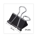 Binding Spines & Combs | Universal UNV11124 Binder Clips with Storage Tub - Medium, Black/Silver (24/Pack) image number 2