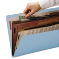 File Folders | Smead 14081 6 SafeSHIELD Fasteners 2 Dividers Letter Size 6-Section Pressboard Top Tab Pocket Classification Folders - Blue (10/Box) image number 3