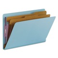 File Folders | Smead 29781 2 in. Expansion End Tab Pressboard Classification Folders - Blue/Legal Size (10/Box) image number 5