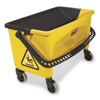 Rubbermaid Commercial HYGEN FGQ90088YEL HYGEN Press Wring Bucket for Microfiber Flat Mops (Yellow)
