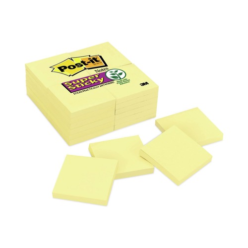 Notebooks & Pads | Post-it Notes Super Sticky 654-24SSCY 3 in. x 3 in. Pads Value Pack in Canary Yellow (24 Pads/Pack) image number 0