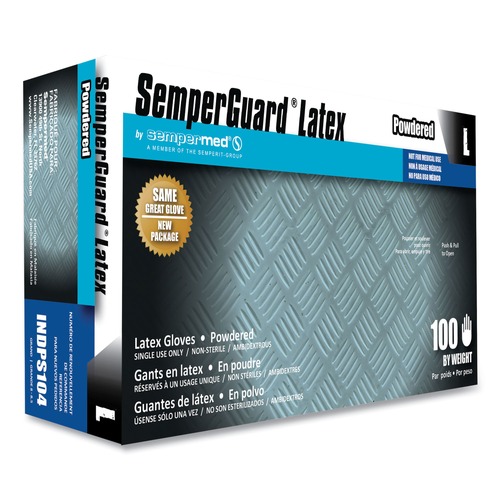 Disposable Gloves | SemperGuard INDPS104 Latex Gloves - Large Cream (100/Box, 10 Boxes/Carton) image number 0