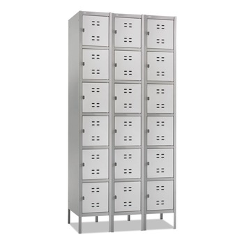 Safco 5527GR 36 in. x 18 in. x 78 in. Three-Column Box Locker - Two-Tone Gray