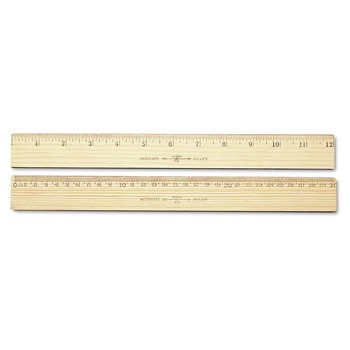 Westcott 10375 12 in. Long Metric and 1/16 in. Scale with Single Metal Edge Wood Ruler