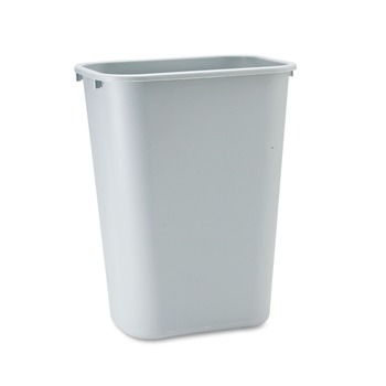 Rubbermaid Commercial FG295700GRAY 10.25-Gallon Rectangular Deskside Wastebasket - Gray