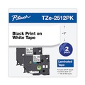 Tapes | Brother P-Touch TZE2512PK 0.94 in. x 26.2 ft. TZe Standard Adhesive Laminated Labeling Tape - Black on White (2/Pack) image number 1