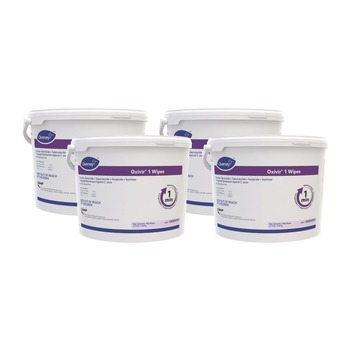 PAPER AND DISPENSERS | Diversey Care 100850924 Oxivir 11 in. x 12 in. 1-Ply 1 Wipes (160/Canister, 4 Canisters/Carton)