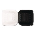 Food Trays, Containers, and Lids | Karat FP-PHC66PP-1C Polypropylene Plastic Hinged Container 6 x 6 x 3 Black/Clear Plastic 50/Pack 6 Packs/Carton image number 3