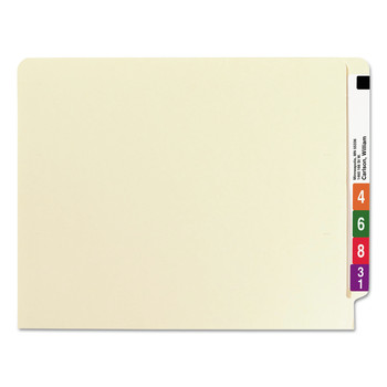 Smead 34110 End Tab 11-pt Manila Fastener Folders with Reinforced Straight Tabs - Letter Size/Manila Exterior (50/Box)