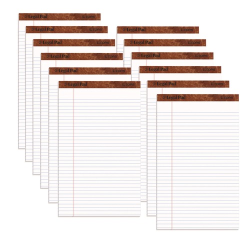 Notebooks & Pads | TOPS 7573 50-Sheet 8.5 in. x 14 in. Wide/Legal Rule "The Legal Pad" Ruled Perforated Pads - White (1-Dozen) image number 0