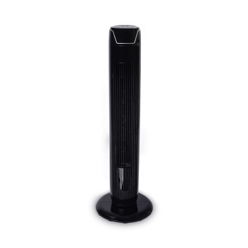 DESK FANS | Alera ALEFAN363 36 in. 3-Speed Oscillating Plastic Tower Fan with Remote Control - Black