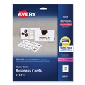 Labels | Avery 05371 2 in. x 3.5 in. Printable Microperforated Business Cards with Sure Feed Technology for Laser Printers - White (250 Cards, 10/Sheet, 25 Sheets/Pack) image number 0