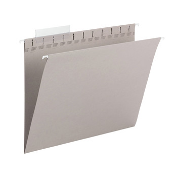 Smead 64092 Letter Size 1/3-Cut Tabs TUFF Hanging Folders with Easy Slide Tab - Steel Gray (18/Box)
