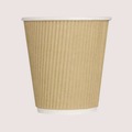 Cups and Lids | Karat C-KRC510 10 oz Ripple Hot Cups - Kraft/White (500/Carton) image number 0