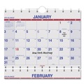 Bulletin Boards | AT-A-GLANCE PMLF1128 15-Month: Dec 2024 to Feb 2026 12 in. x 27 in. Move-A-Page Three-Month Wall Calendar - White/Red/Blue Sheets image number 2