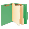 File Folders | Smead 14002 2 in. Expansion Top Tab Classification Folders with 6 SafeSHIELD Fasteners - Letter Size/Green Exterior (10/Box) image number 0