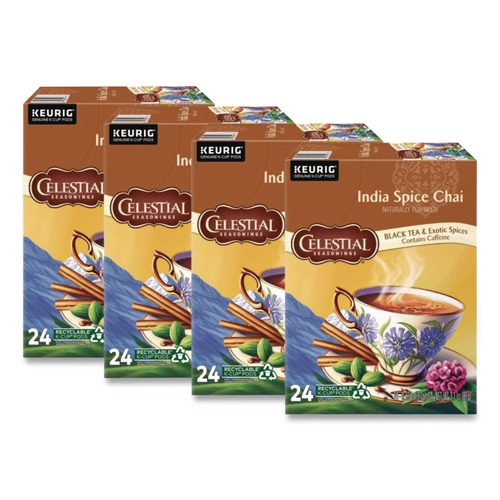 Beverages & Drink Mixes | Celestial Seasonings 5000330013 Tea K-Cups - India Spice Chai (96/Carton) image number 0