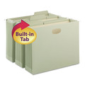 File Folders | Smead 64224 Letter Size 1/3-Cut Tab FasTab TUFF Hanging Pockets - Moss (9/Box) image number 3