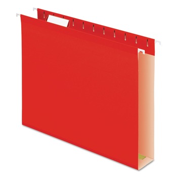 FILE FOLDERS | Pendaflex 04152X2 RED 1/5-Cut Tabs 2 in. Capacity Letter Size Extra Capacity Reinforced Hanging File Folders with Box Bottom - Red (25/Box)