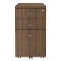 Office Carts & Stands | Alera VA572816WA 15.88 in. x 20.5 in. x 28.38 in. Valencia Series 3-Drawer Mobile File Pedestal - Walnut image number 1