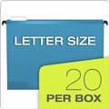File Folders | Pendaflex 6152X2 ASST SureHook 1/5-Cut Tabs 2 in. Capacity Letter Size Extra-Capacity Hanging Folders - Assorted Colors (20/Box) image number 6