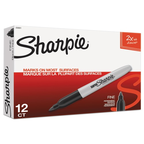 Permanent Markers | Sharpie 33001 Super Fine Tip Permanent Marker - Black (1-Dozen) image number 0