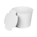 Food Trays, Containers, and Lids | Karat C-FB85W_BUNDLE 7.36 in. Diameter x 6 in. H 85 oz. Paper Food Bucket with Lid - White (180/Carton) image number 0
