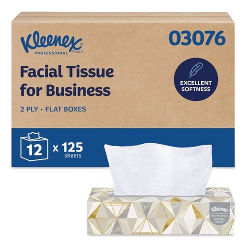  | Kleenex 03076 2-Ply Facial Tissue for Business - White (12 Boxes/Carton) image number 0