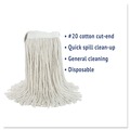  | Boardwalk BWK2020CCT #20 Cut-End Cotton Wet Mop Head - White (12/Carton) image number 6