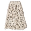 Mops | Rubbermaid Commercial FGV11700WH00 20 oz. 1 in. Band Economy Cut-End Cotton Wet Mop Head - White (12/Carton) image number 0
