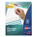 Dividers & Tabs | Avery 11423 Index Maker 11 in. x 8.5 in. 5-Tab Traditional Color Print and Apply Clear Label Dividers - Assorted (25/Box) image number 0