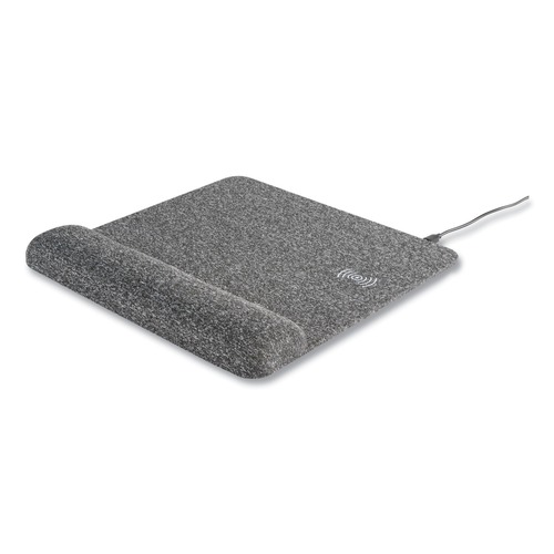 Mouse Pads & Wrist Support | Allsop 32304 11.8 in. x 11.6 in. Powertrack Plush Wireless Charging Mouse Pad with Wrist Rest - Gray image number 0
