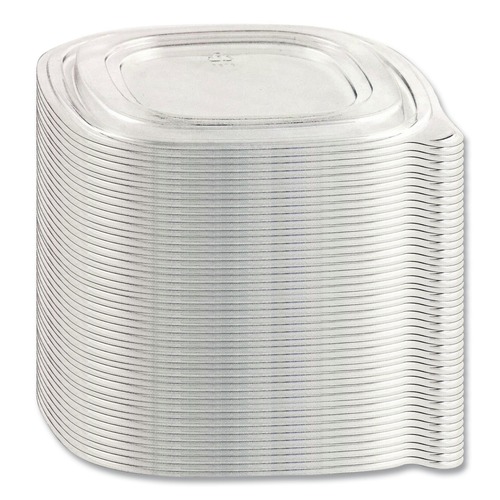 Food Trays, Containers, and Lids | Anchor 4308115 8.13 in. x 8.13 in. x 0.34 in. Crystal Classics Plastic Lids - Clear (150/Carton) image number 0