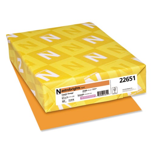 Just Launched | Astrobrights 22651 8.5 in. x 11 in. 24 lbs. Bond Weight Color Paper - Cosmic Orange (500/Ream) image number 0