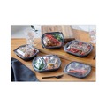 Food Trays, Containers, and Lids | Pactiv Corp. YCN8467H00D0 9.38 x 8 x 1.25 ClearView MealMaster 2-Compartment Dome Plastic Lid with Fog Gard Coating - Clear (252/Carton) image number 6