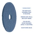 Labor Day Sale | Boardwalk BWK4014BLU 14 in. Diameter Scrubbing Floor Pads - Blue (5/Carton) image number 4