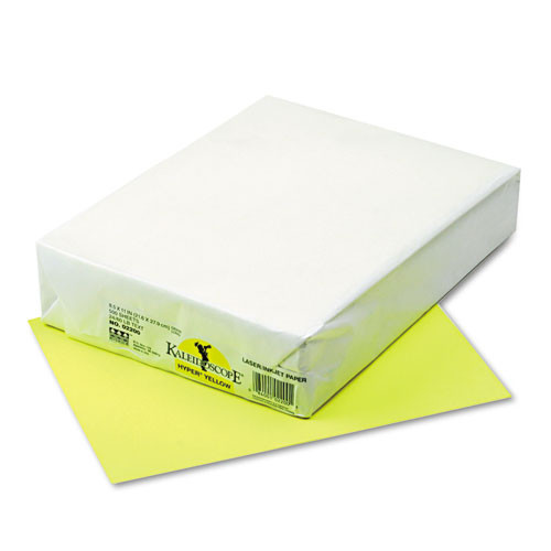 Cover & Cardstock | Pacon P102200 8.5 in. x 11 in. 24 lbs. Bond Weight Kaleidoscope Multipurpose Colored Paper - Hyper Yellow (500/Ream) image number 0