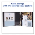 Binders | Avery 27550 11 in. x 8.5 in. 2 in. Capacity 3 Rings Durable Non-View Binder with DuraHinge and Slant Rings - Black image number 6