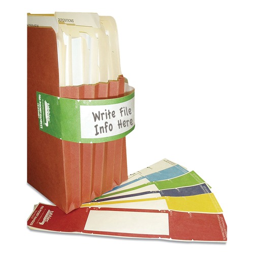 File Folders | Tabbies 68809 9.63 in. x 2 in. File Pocket Handles - Green/White (48/Pack) image number 0