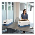 Boxes & Bins | Bankers Box 0002501 12.25 in. x 16 in. x 11 in. Letter/Legal Files Medium-Duty Strength Storage Boxes - White/Blue (4/Carton) image number 4