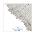  | Boardwalk BWK724RCT 24 oz. Cut-End Lie-Flat Rayon Wet Mop Head - White (12/Carton) image number 6