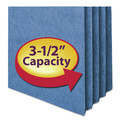 File Folders | Smead 74225 3.5 in. Expansion Legal Size Colored File Pockets - Blue image number 3