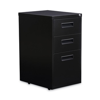 Alera ALEPABBFBL 14.96 in. x 19.29 in. x 27.75 in. 3-Drawers: Box/Box/File Legal/Letter Left or Right File Pedestal - Black