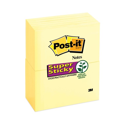 Notebooks & Pads | Post-it Notes Super Sticky 655-12SSCY 3 in. x 5 in. Pads - Canary Yellow (12/Pack) image number 0
