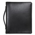 File Folders | Samsill 15540 11 in. x 13 1/2 in. 2-Part 1 in. Cap Leather Multi-Ring Zippered Portfolio - Black image number 0